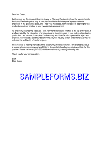 Interest Letter from Student pdf free