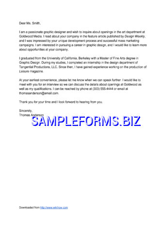 Professional Interest Letter pdf free